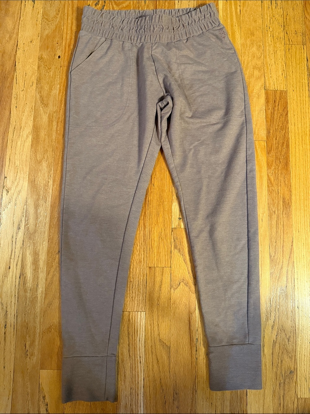 Free People Taupe Jogger Pants with Elastic Waist